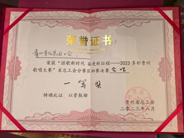 20、2023年度贵州省总工会-多彩贵州歌唱大赛--一等奖